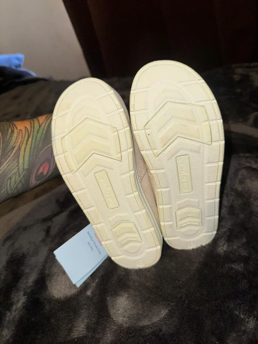 NWT Cat & Jack Size 13 Beige Slip On Shoes Toddler Casual Footwear
